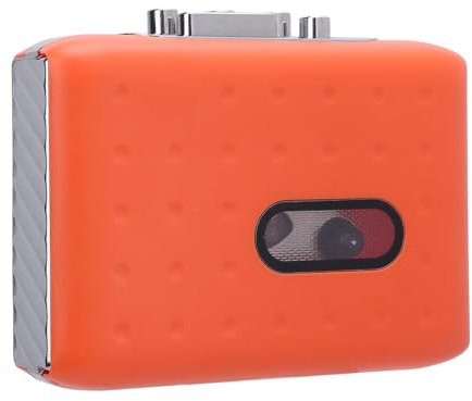 SPYMINNPOO Cassette Portable Portable, Magnétophone USB C Cassette to MP3 Digital Converter avec Microphone intégré et Casque Jack Orange