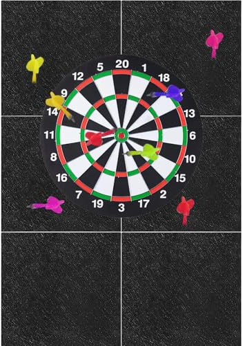 WIYETY Filz Dartboard-Wandschutz, Selbstklebende Dartscheiben Umrandung, Dartscheibe Wandschutz, Korkplatten für Dartscheiben, Filz-Wandfliesen, Universal Dart Hintergrund - Schwarz, 60 x 90 x 1,2 cm