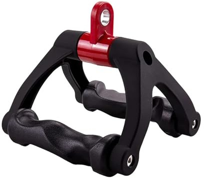 Ergonomischer V-förmiger Griff Latzug Fitnessgerät Zubehör for sitzendes Rudern Rücken Bizeps Krafttraining T-Stange(Black)