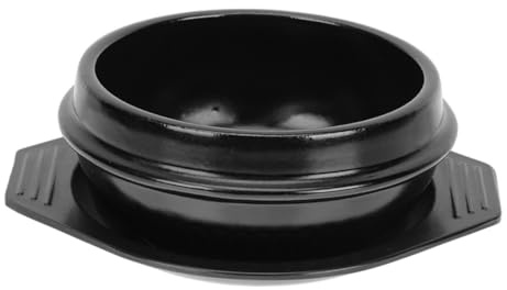 NUOBESTY Ceramic Bibimbap Cooking Pot Korean Stone Stew Pot Heat-efficient Kitchen Cookware for Soup and Healthy Meals with Anti-Scald Design and Smooth Surface
