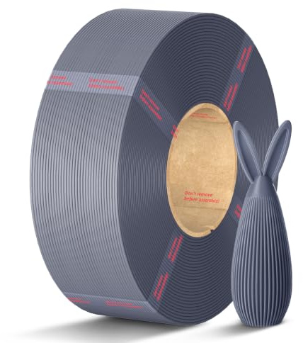 ANYCUBIC PLA Filament Refill, 1.75mm 3D Drucker Filament ohne Spule, Maßgenauigkeit +/- 0.02mm, passend zu den meisten wiederverwendbaren Spulen, 1KG Textur Silber