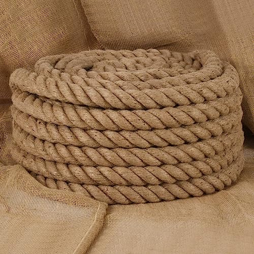 sephironlbb Cuerda de yute de 25 m de longitud, 40 mm de grosor, 100 % yute natural, resistente, versátil, para jardín, manualidades, exterior, hogar y taller, para atar, tensar y fijar