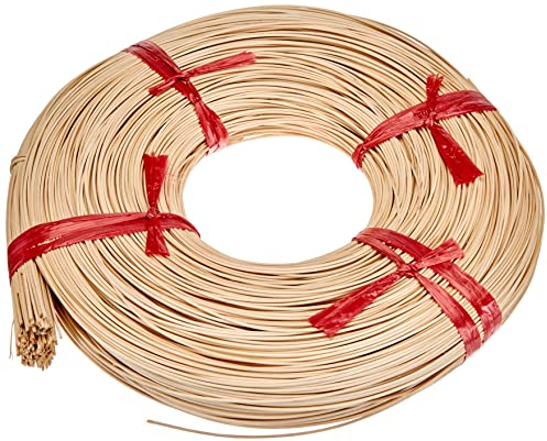 Rayher Rotin rond 1,6mm Qualité 1A, nature, 1 rouleau, 500g, Ø 1,6mm, moelle de rotin, bande rouge, arts créatifs, vannerie, corbeilles, paniers, meubles-6503000, Multicolore, 3 x 3 x 0.35 cm