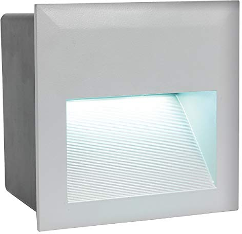 EGLO LED Außen-Einbauleuchte Zimba-LED, 1 flammige Außenleuchte, Wand-Einbaulampe aus Aluguss, Farbe: Silber, L: 14cm, IP65
