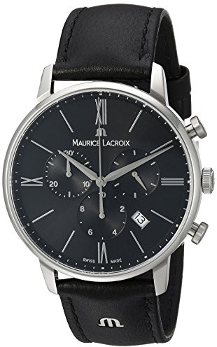 Maurice Lacroix Herren Analog Quarz Uhr mit Leder Armband EL1098-SS001-310-1