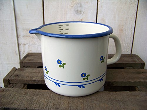 Münder Email Milchtopf, 1Ltr. Blümchen [W]