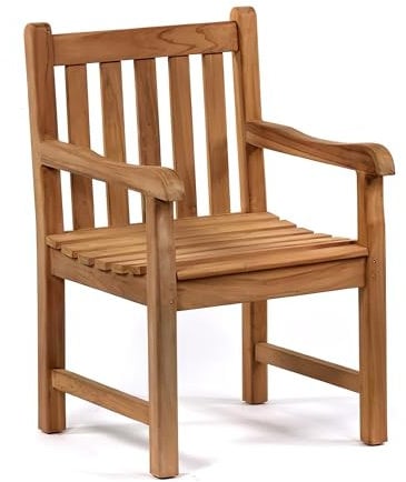 BrackenStyle Warwick Grade A Teak Armchair - Premium Wooden Garden Patio Outdoor Seat Chair