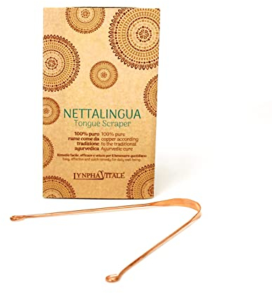 Nettoyeur de Langue à base de cuivre - Remède naturel contre l'halitose - pour une haleine fraîche et le nettoyage de la langue - Jihwa Dhauti - Dispositif Médical - Q.té 1