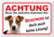 AdriLeo Schild - Vorsicht Jack Russell Terrier - Selbstmord - (15x20cm) / Achtung Hund Wachhund robust langlebig UV-beständig wetterfestes Warnschild