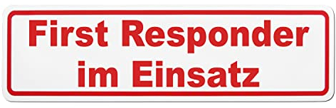 Magnetschild First Responder im Einsatz | Schild magnetisch | lieferbar in zwei Größen (45 x 15 cm)