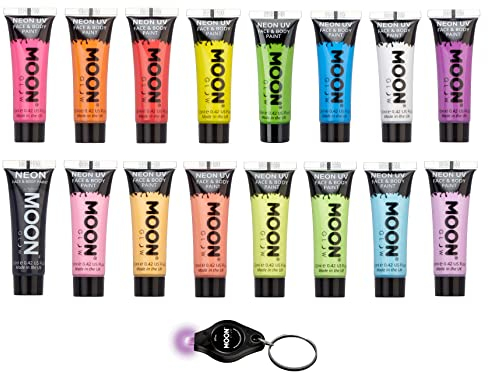 Moon Glow Peinture UV pour le visage et le corps Neon - 12 ml (paquet de 16)