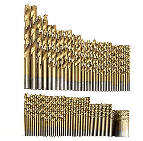 Malayas 99pcs/Set Titanium Coated HSS High Speed Steel Drill Bit Set Tool 1.5mm - 10mm Drill Bit For Wood Plastic Aluminum