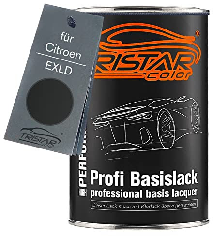 TRISTARcolor Peinture voiture Pot prêt à la pulvérisation pour Citroen EXLD Noir Obsidien Nacre peinture de base 1 litre 1000 ml
