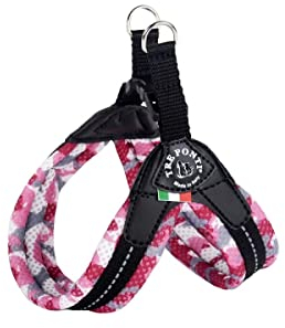 Tre Ponti Geschirr Easy Fit Soft Mesh mit Click Verschluss in div. Farben und Größen, Farbe:Camouflage pink, Größe:Gr 1.5/28-32cm / bis 4kg