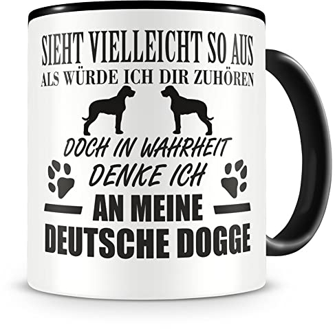 Samunshi® Ich denke an meine Deutsche Dogge Hunde Tasse Kaffeetasse Teetasse Kaffeepott Kaffeebecher Becher