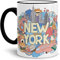 New York Tasse Comic-Style Rand und Henkel Schwarz - Kaffeetasse/Mug/Cup - Qualität Made in Germany