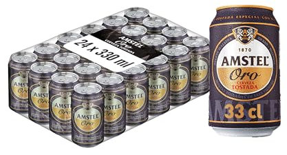 Amstel Oro Cerveza Tostada Pack Lata, 24 x 33cl
