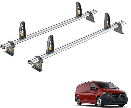 Van Guard Roof Rack for Mercedes Vito (2015+) 2 Aluminium Roof Bars with Loadstops - UltiBar Plus - VG264-2