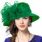 Femmes Oaks Derby Robe Église Cloche Capelines Bowler Chapeaux de Mariage (Vert)