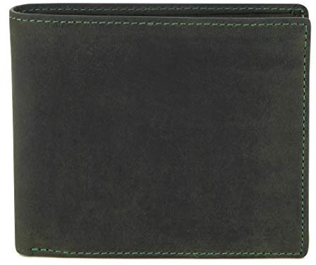 Visconti Portafoglio Uomo Vera Pelle con Protezione RFID Porta Carte di Credito con Portamonete Borsellino Portafogli a Piegatura Tripla Porta Banconote Wallet Porta Monete Regalo - 701 - olio verde