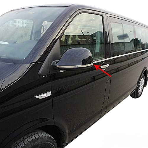 Spiegelkappen Leiste kompatibel mit VW T6 T6.1 alle 2015-2024 Edelstahl Silber 2tlg