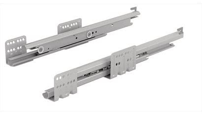 Hettich 9240932 ArciTech Vollauszüge Actro Silent 19mm NL 550mm 40kg li/re Push to Open, Belastbarkeit: 40 Kg, 500 mm, Silber, 550 mm