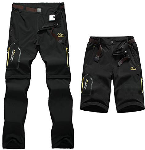7VSTOHS Hommes Zip Off Convertible Pantalon de randonnée à séchage Rapide Respirant Léger Pantalon de randonnée décontracté d'extérieur Amovible Short