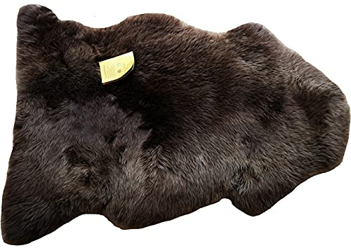 Reissner Lammfelle | ungefärbtes naturbuntes Lammfell KOSA-90-BRA, Länge 90cm+, Mocca