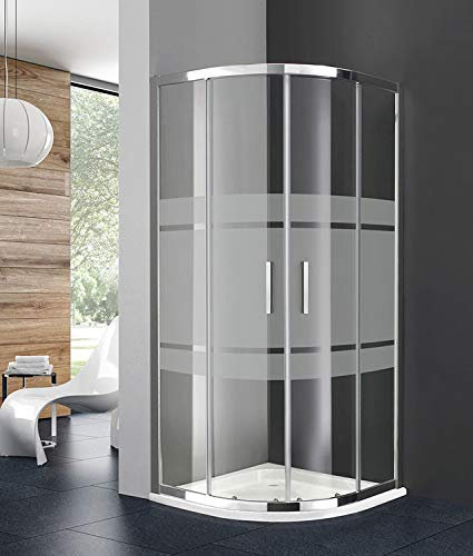 GME Prestige Titan Radio Italiano Box Doccia Semicircolari, 90 cm x 90 cm Dimensioni Frost Plus