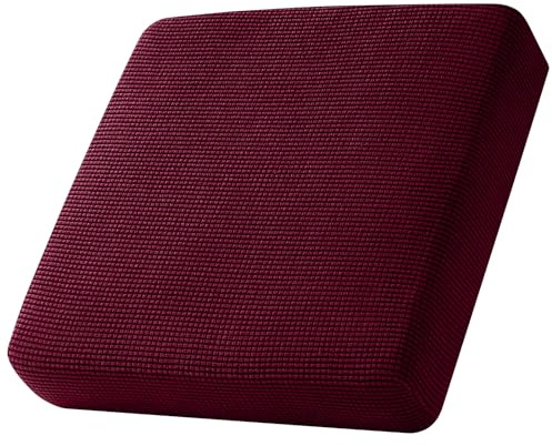 SYLC Sofa Sitzkissenbezug, Sofa Sitzkissenbezug Stretch, Elastischer Kissenbezüge, Husse Überzug Bezug Für Sofa Sitzkissen, rutschfest Stoff Tartan (Rot,1-Sitzer)