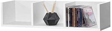 Mensola da Parete con 3 Scomparti a Forma di U Consolle Pensile 75 x 17 x 17 cm Portaoggetti Libreria - Bianco