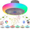 Lampara Ventilador Techo con Luz Silencioso Mando a Distancia Infantil Inspire Colores Plafon LED Ventilador de Techo Iluminación Luces Niños Regulable RGB Altavoz Bluetooth Música Habitacion Blanco
