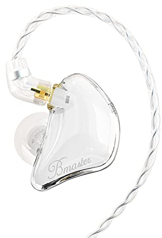 BASN Bmaster DREI-Dynamische Treiber In-Ear-Monitore Kopfhörer mit Zwei Abnehmbaren Kabeln Ohrhörer Geeignet für Tontechniker Musiker (Weiß)