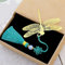 LZHLMCL Lesezeichen Metall Schmetterlingsblatt Tierform Lesezeichen Seiten Clip Golden Kupfer Buch Mark Quaste Lesezeichen Buch Holde Metall Bücher Ordner Grüne Libelle