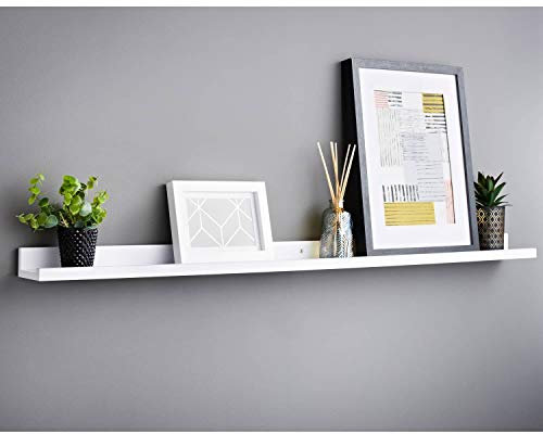 U.saf Stunning Lokken Stylish White Floating Picture Shelf - 120cm