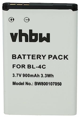 vhbw Akku kompatibel mit Doro Primo 401, 2424, 1360, 2414, DFC-0160 Handy Smartphone Telefon (900mAh, 3,7V, Li-Ion)