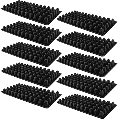 Angoily 10 Pcs Seedling Trays 72 Cells Plug Plant Trays for Gardening Nursery Plant Propagation Germination