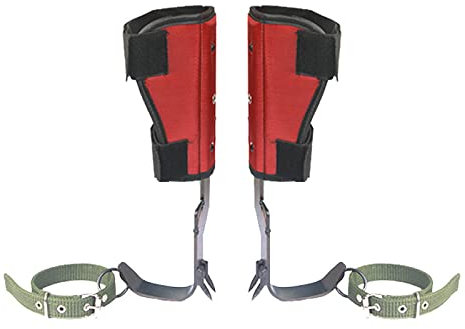 LIBOOI Baumkletter-Spikes Set, verstellbare Kletterbaum-Spikes Baumkletter-Ausrüstung Werkzeug mit Riemen und Handschuhen für Baumarbeiten