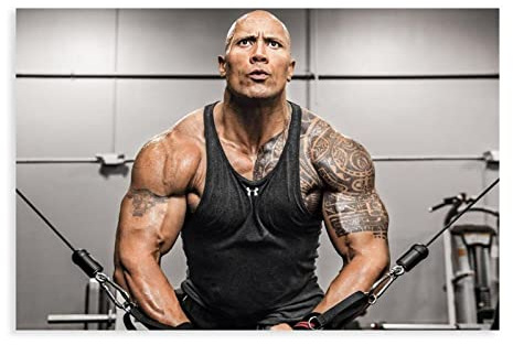 MOIT Dwayne Johnson Leinwand-Poster, Schlafzimmer, Dekoration, Sport, Landschaft, Büro, Raumdekoration, Geschenk, ohne Rahmen, 30 x 45 cm