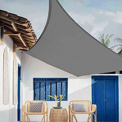 Sunal Sun Shade Sails 3×3m, Rectangle Waterproof Shade Sail for Garden, 95% UV Blocking Outdoor Sun Shade Shade Canopy with Free Rope for Outdoor Garden Pergola Patio Party Backyard Lawn, Grey