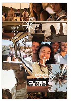 RIPEX Outer Banks Vintage-Filmposter Polaroid, Leinwand, Poster, Wandkunst, Dekoration, Bild, Gemälde für Wohnzimmer, Schlafzimmer, Dekoration, Rahmen-Stil, 30 x 45 cm