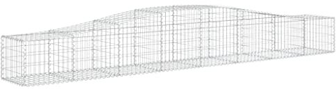 vidaXL Gabione mit Hochbogen 20 STK., Steinkorb Drahtkorb Dekorativ, Gabionenkörbe Verstärkte Gabionenhaken, Gabionenwand Gabionen Zaun Garten, Verzinktes Eisen