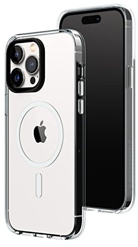 RhinoShield Clear Case kompatibel mit MagSafe für [iPhone 14 Pro Max]|Überragende Magnetstärke, Vergilbungsresistenz, Kristallklar, optimaler Schutz und personalisierbar - Schwarz Kamera-Ring