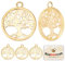 Beebeecraft 1 Scatola 25 Pezzi Ciondoli Albero Della Vita Placcato Oro 18K Ciondoli Ciondolo Albero Piatto Rotondo per Fai Da Te Orecchini Collana Bracciale Fare Artigianato