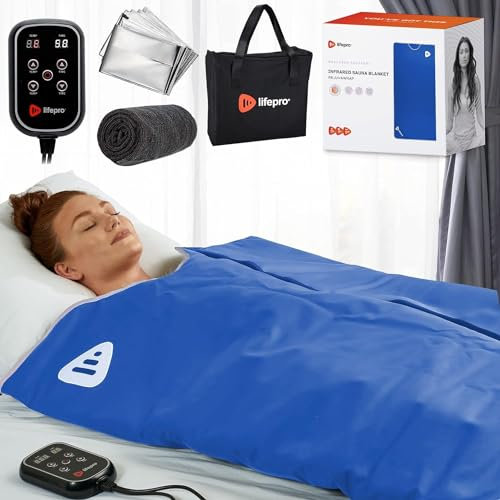 Lifepro RejuvaWrap Infrared Sauna Blanket for Detox & Relaxation – Available in 5 Colors & 3 Models – Portable Far Infrared at Home Sauna for Muscle Relief, Circulation & Recovery – 9 Heat Levels