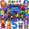 POVALLOV Superhelde Geburtstagsdeko, Avenger Geburtstag Deko Luftballons , Superhelde Geburtstagsdeko 5 Jahr Set, Eburtstag Hintergrund Deko, Superhelden Deko Geburtstag Kinder(5 Jahre Alt)