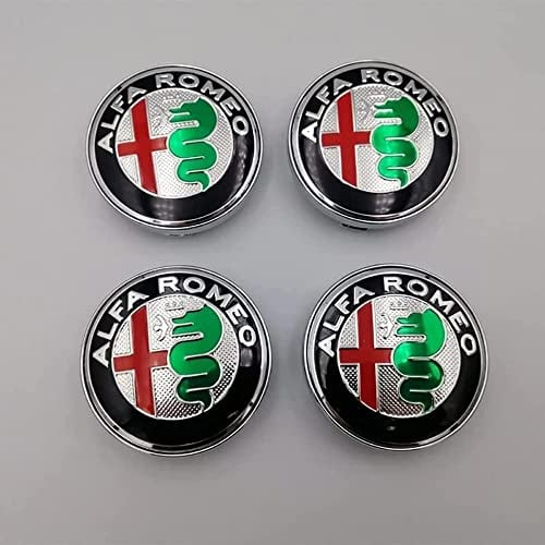 DOCHKA Nabenkappen Felgen Kappen Felgendeckel Radkappen Radnabendeckel Nabendeckel Felgenkappen für Alfa Romeo Mito 147 156 159 166 Giulietta Mito Spider Stelvio, 4 X 60mm,B
