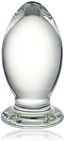 Glas Dildo Buttplug Kristall Analplug Glasplug Sexspielzeug Anfänger Analspielzeug für Frauen Männer Masturbation G-Punkt Stimulation Butt Plug Penis Sex-Toys (5.7x11.5 cm)