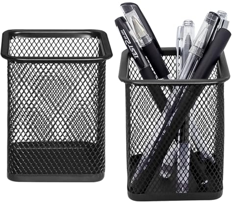 DARUITE Stiftehalter, 2 Stück Schreibtisch Organizer, Stifthalter, Stiftebecher, Stiftebox, Stiftehalter kinder Büroorganizer, für Büros, Klassenzimmer, Stiftehalter, Schwarz