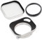 Haoge Gegenlichtblende für Fujifilm Fujinon XF27mmF2.8 R WR Gegenlichtblende Silber, Metall Squaret mit Metallkappe